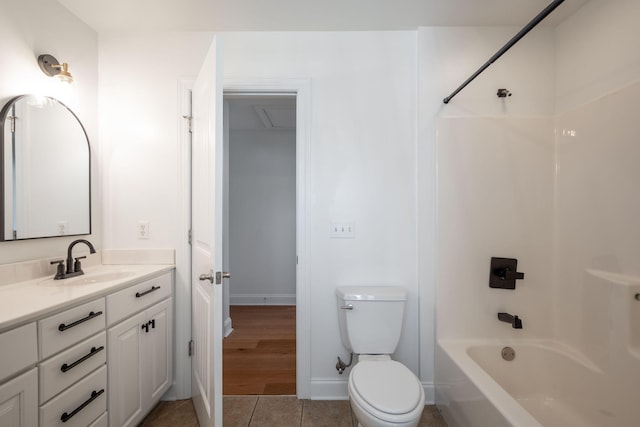 8539 Lexie Ln, Ooltewah, TN 37363 - full bathroom with vanity, washtub / shower combination, and tile patterned flooring