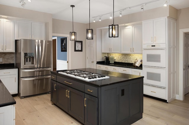 3 Chamblee Ct, Signal Mountain, TN 37377 - kitchen featuring white appliances, white cabinetry, and light wood-style floors