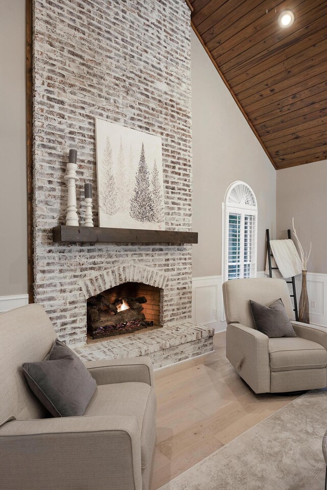 3 Chamblee Ct, Signal Mountain, TN 37377 - living room featuring wood ceiling, high vaulted ceiling, wood finished floors, wainscoting, and recessed lighting