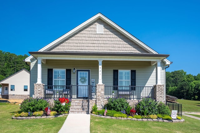 421 Coahulla Creek Dr, Dalton, GA 30721 - view of front of house featuring a porch and a front yard