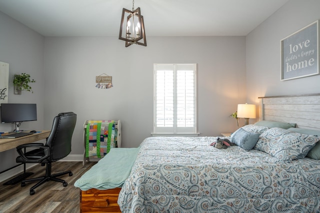 421 Coahulla Creek Dr, Dalton, GA 30721 - bedroom with wood finished floors, a desk, and baseboards