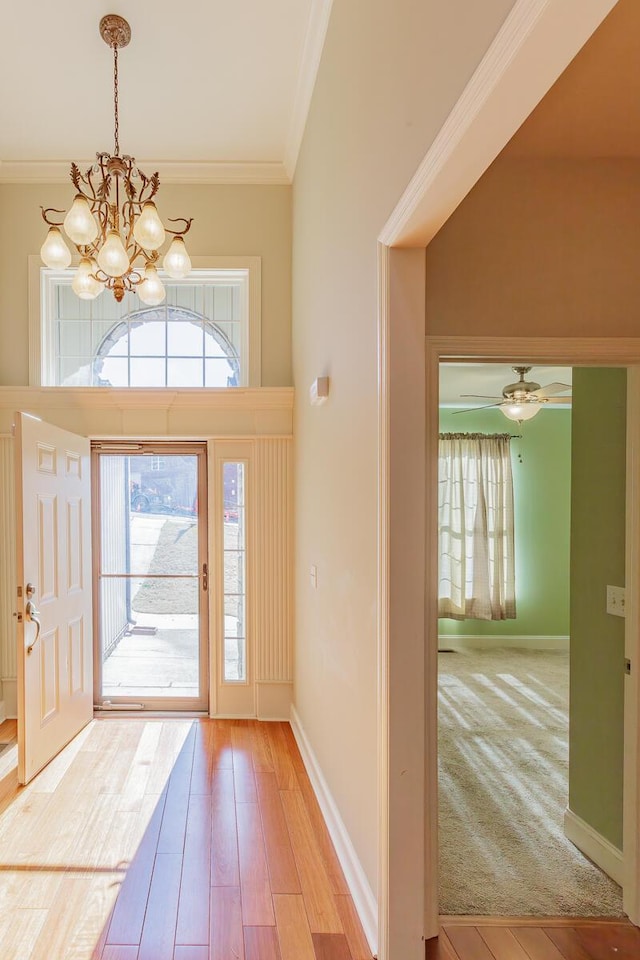 2367 Lake Mist Dr, Chattanooga, TN 37421 - entrance foyer with a chandelier, crown molding, and wood finished floors