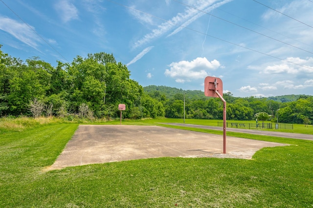 900 Mountain Creek Rd Unit Q263, Chattanooga, TN 37405 - view of sport court with community basketball court, a yard, and a forest view