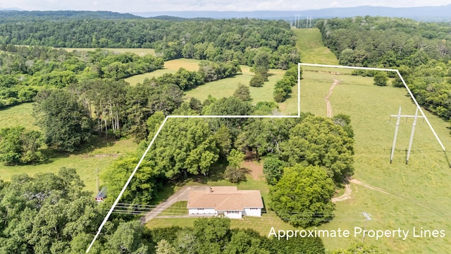 918 Old Lafayette Rd, Chickamauga, GA 30707 - view of rural area featuring property parcel outlined and a heavily wooded area