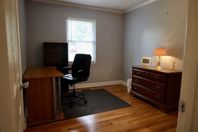 503 Kirby Dr, Cleveland, TN 37323 - office area featuring light wood finished floors and crown molding