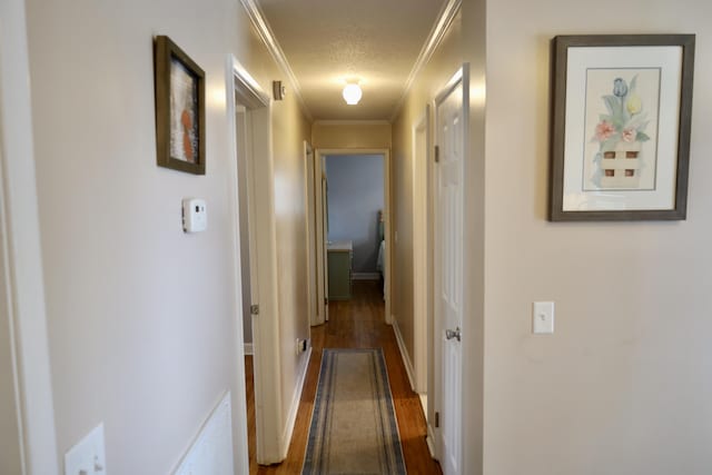 503 Kirby Dr, Cleveland, TN 37323 - corridor featuring dark wood finished floors and ornamental molding