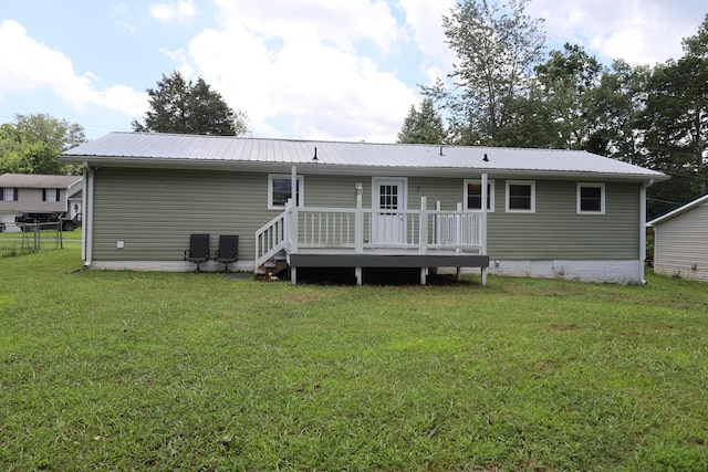 503 Kirby Dr, Cleveland, TN 37323 - rear view of property with a wooden deck and a metal roof