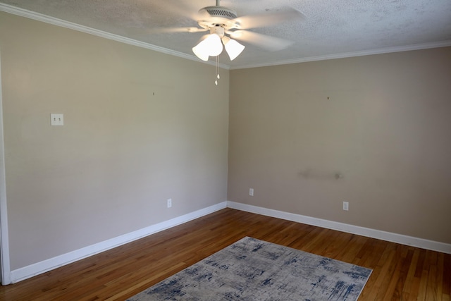 503 Kirby Dr, Cleveland, TN 37323 - empty room featuring ceiling fan, wood finished floors, a textured ceiling, and ornamental molding