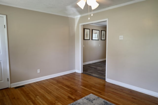 503 Kirby Dr, Cleveland, TN 37323 - unfurnished room featuring a ceiling fan, wood finished floors, and crown molding
