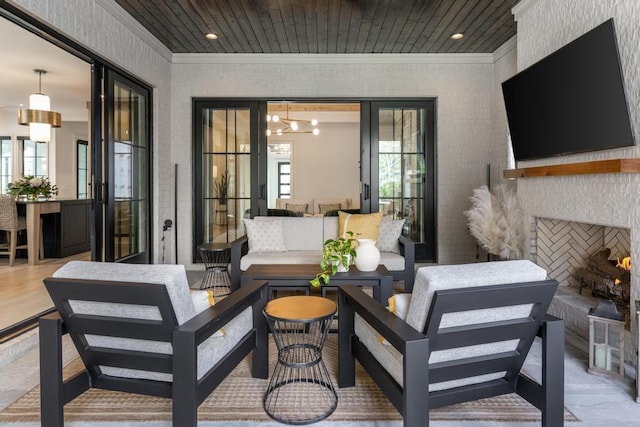 3634 Falkirk Way, Ooltewah, TN 37363 - view of patio / terrace featuring an outdoor living space with a fireplace
