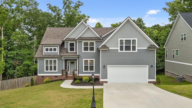 6434 Satjanon Dr, Ooltewah, TN 37363 - craftsman-style house with a garage, driveway, crawl space, and roof with shingles