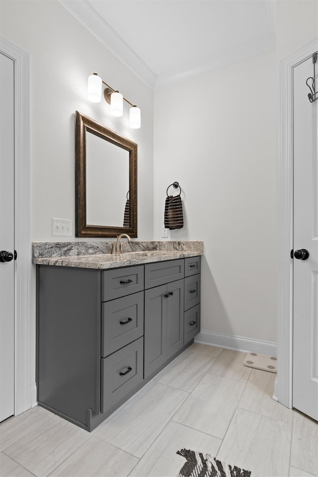 6434 Satjanon Dr, Ooltewah, TN 37363 - bathroom featuring vanity and ornamental molding
