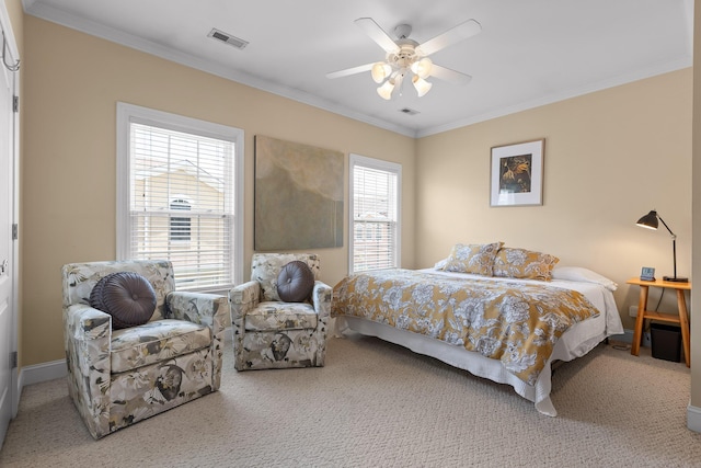 1008 Renaissance Ct, Chattanooga, TN 37419 - bedroom featuring ornamental molding, carpet floors, and ceiling fan
