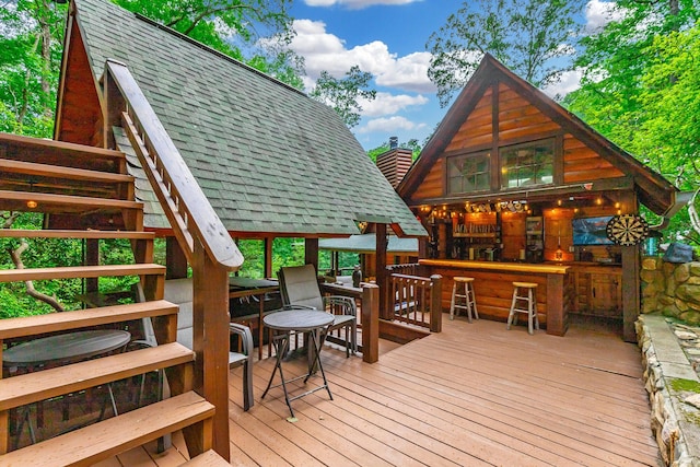 879 Amy Creek Cir, Ellijay, GA 30540 - view of wooden terrace