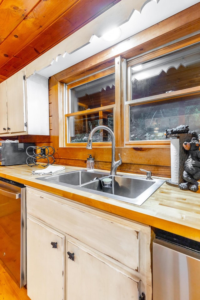 879 Amy Creek Cir, Ellijay, GA 30540 - kitchen featuring stainless steel dishwasher and wood counters