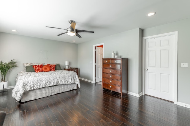 133 Wood Meadow Trl, Ringgold, GA 30736 - bedroom featuring recessed lighting, wood finished floors, and ceiling fan