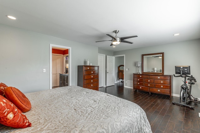 133 Wood Meadow Trl, Ringgold, GA 30736 - bedroom with recessed lighting, wood finished floors, and a ceiling fan