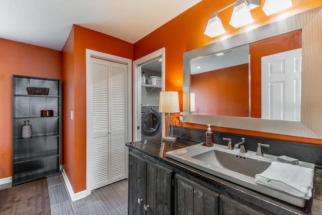 133 Wood Meadow Trl, Ringgold, GA 30736 - bathroom with a closet, washer / dryer, and vanity