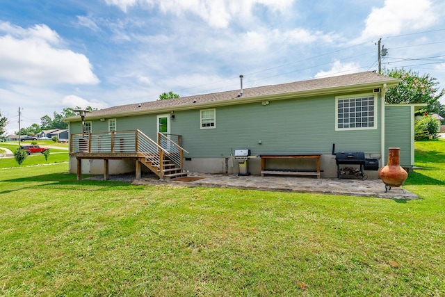 133 Wood Meadow Trl, Ringgold, GA 30736 - rear view of house featuring a patio area, a deck, and a yard