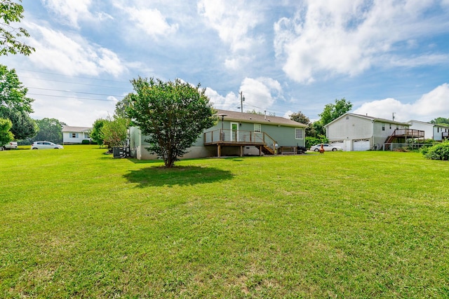 133 Wood Meadow Trl, Ringgold, GA 30736 - view of green lawn featuring a deck and stairway