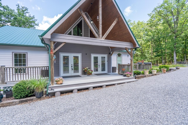 343 Highlands Forest Rd, Menlo, GA 30731 - view of front of home featuring french doors and a metal roof