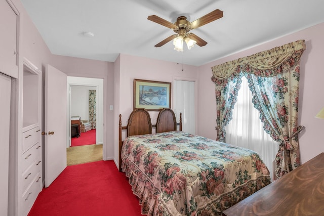 376 Pond Springs Rd, Chickamauga, GA 30707 - bedroom featuring dark colored carpet and ceiling fan