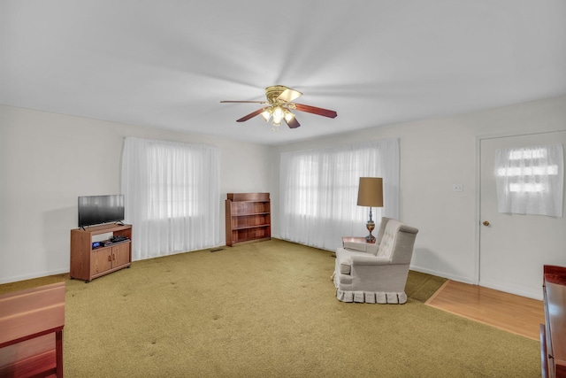376 Pond Springs Rd, Chickamauga, GA 30707 - unfurnished room featuring ceiling fan, carpet floors, and baseboards