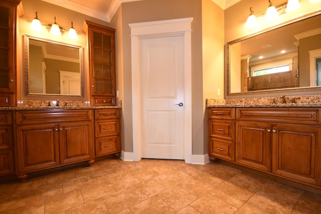 9532 Wandering Way, Ooltewah, TN 37363 - bathroom featuring ornamental molding and vanity