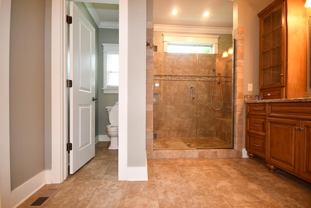 9532 Wandering Way, Ooltewah, TN 37363 - full bath featuring crown molding, a stall shower, and vanity