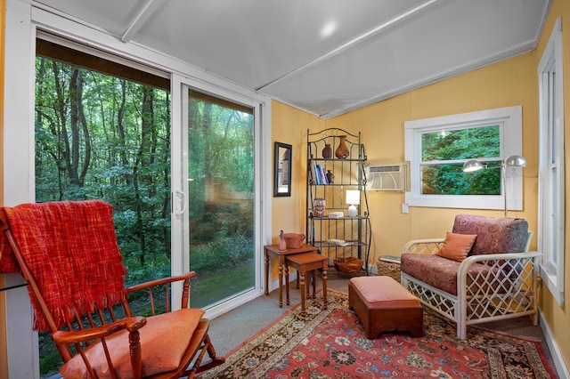 3412 Fairmount Pike, Signal Mountain, TN 37377 - sitting room with carpet, vaulted ceiling, and a wall mounted AC