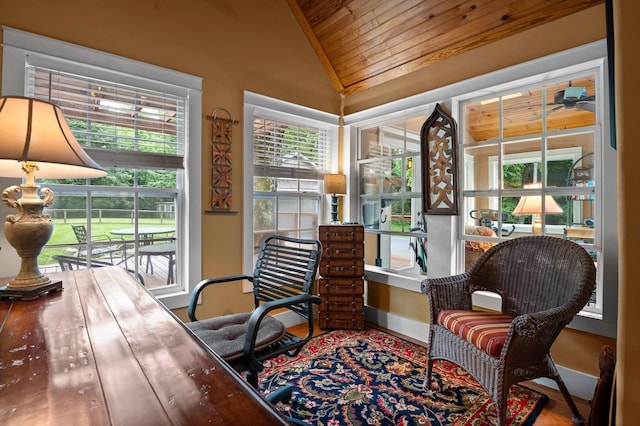 3412 Fairmount Pike, Signal Mountain, TN 37377 - office area featuring wood ceiling and lofted ceiling