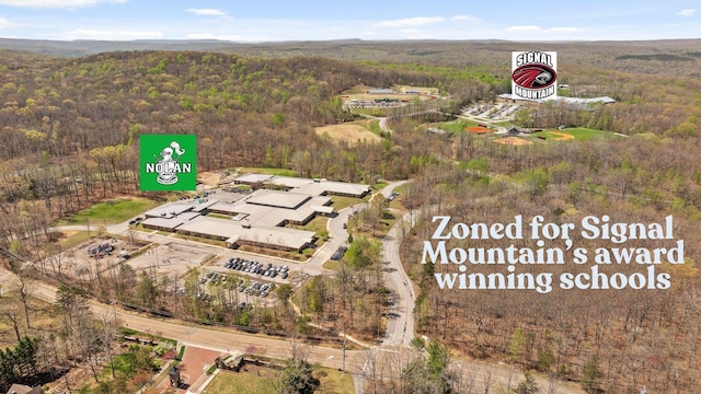 3412 Fairmount Pike, Signal Mountain, TN 37377 - aerial view of property and surrounding area featuring a heavily wooded area