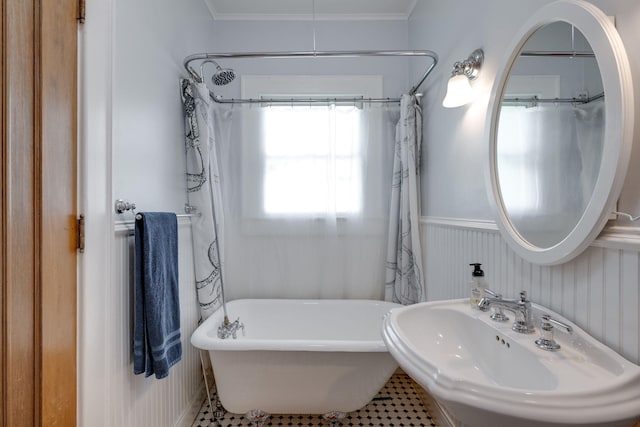 511 Georgia Ave, Signal Mountain, TN 37377 - bathroom with wainscoting and tile patterned flooring