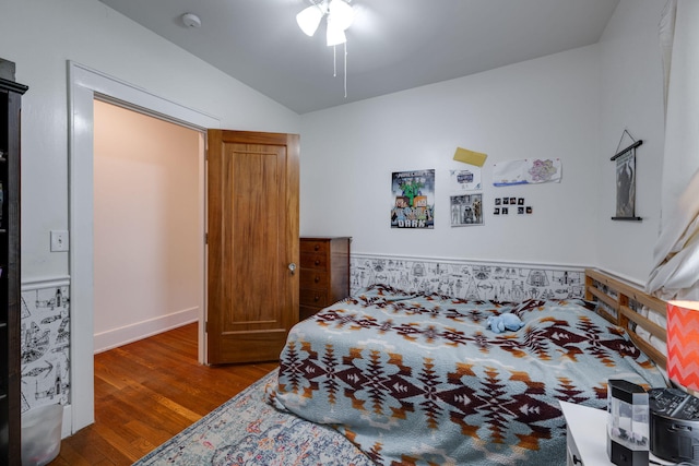 511 Georgia Ave, Signal Mountain, TN 37377 - bedroom with wood finished floors and vaulted ceiling