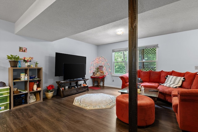 1433 Stratton Place Dr, Chattanooga, TN 37421 - living room featuring a textured ceiling and wood finished floors