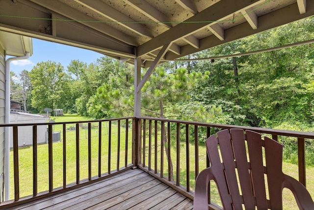 1433 Stratton Place Dr, Chattanooga, TN 37421 - deck with a yard and view of scattered trees