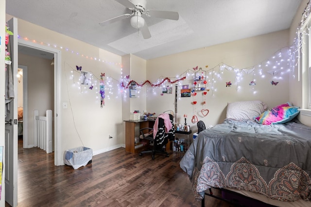 1433 Stratton Place Dr, Chattanooga, TN 37421 - bedroom with wood finished floors, a desk, and a ceiling fan