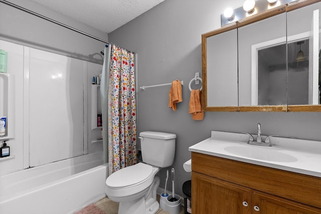 1433 Stratton Place Dr, Chattanooga, TN 37421 - full bath featuring vanity, shower / tub combo, and a textured ceiling