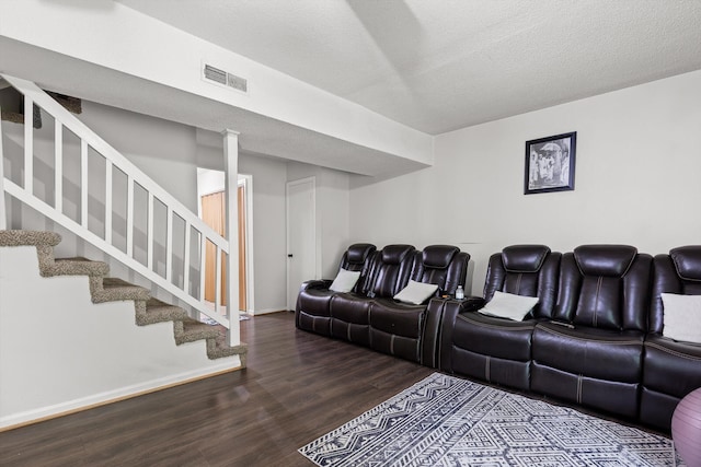 1433 Stratton Place Dr, Chattanooga, TN 37421 - home theater room with wood finished floors and a textured ceiling