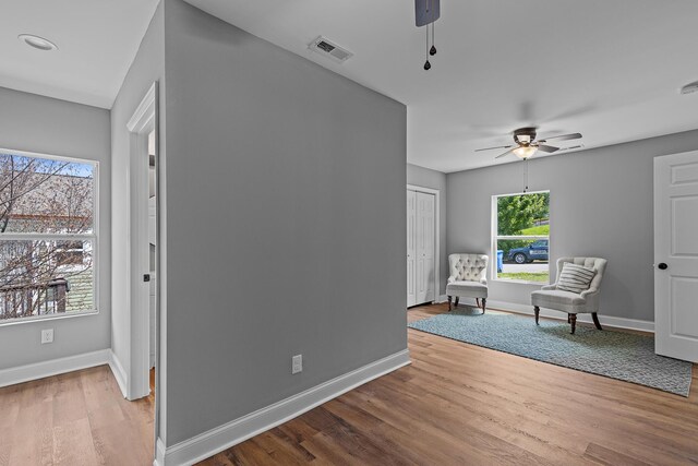 2001 Vine St, Chattanooga, TN 37404 - sitting room with ceiling fan, healthy amount of natural light, and wood finished floors