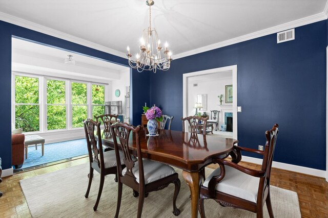 100 Scenic Hwy Unit 49, Lookout Mountain, TN 37350 - dining area with a chandelier and ornamental molding