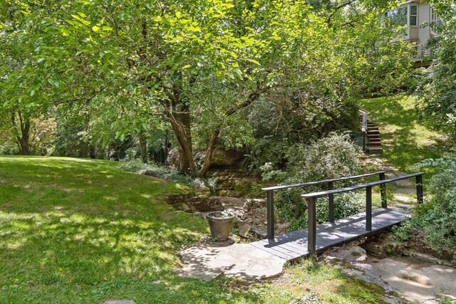 100 Scenic Hwy Unit 49, Lookout Mountain, TN 37350 - view of grassy yard with stairway