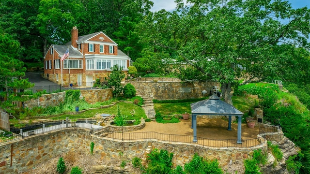 208 S Palisades Dr, Signal Mountain, TN 37377 - view of yard featuring a gazebo