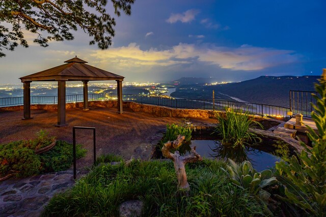 208 S Palisades Dr, Signal Mountain, TN 37377 - view of yard with a gazebo and a mountain view
