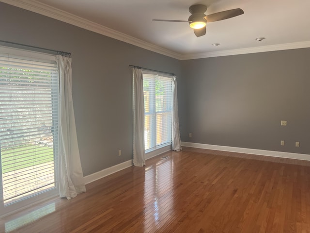802 Signal Mountain Blvd Unit 121, Signal Mountain, TN 37377 - empty room with crown molding, wood finished floors, and a ceiling fan
