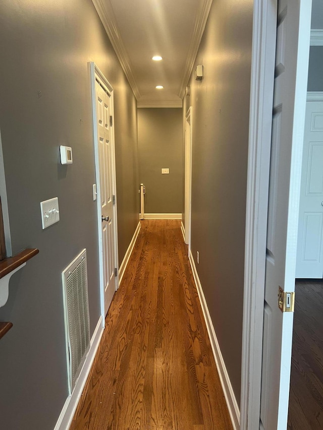 802 Signal Mountain Blvd Unit 121, Signal Mountain, TN 37377 - hall featuring crown molding, dark wood finished floors, and recessed lighting