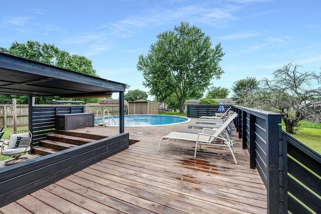 414 N Three Notch Rd, Ringgold, GA 30736 - deck featuring a storage unit