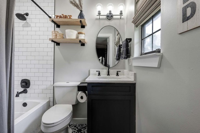 414 N Three Notch Rd, Ringgold, GA 30736 - full bathroom featuring vanity and shower / bath combo with shower curtain