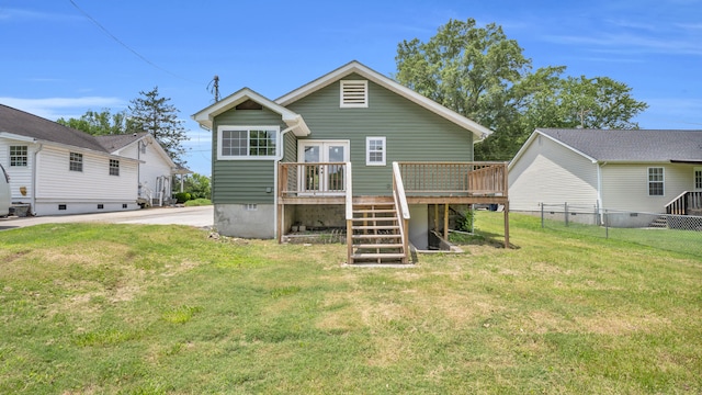 1514 Prigmore Rd, Chattanooga, TN 37412 - back of house with stairs, a deck, and crawl space