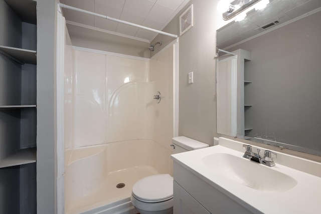 594 Prater Rd, Rossville, GA 30741 - full bathroom featuring a shower, vanity, and ornamental molding
